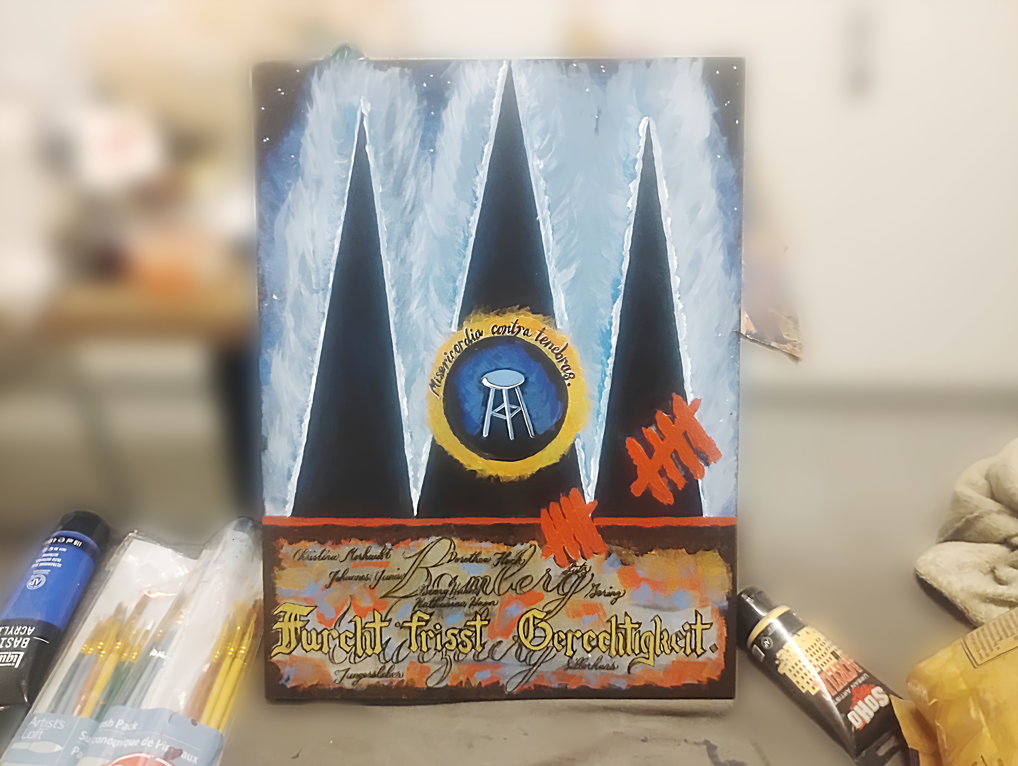 Furcht frisst Gerechtigkeit on Ampersand gessobord